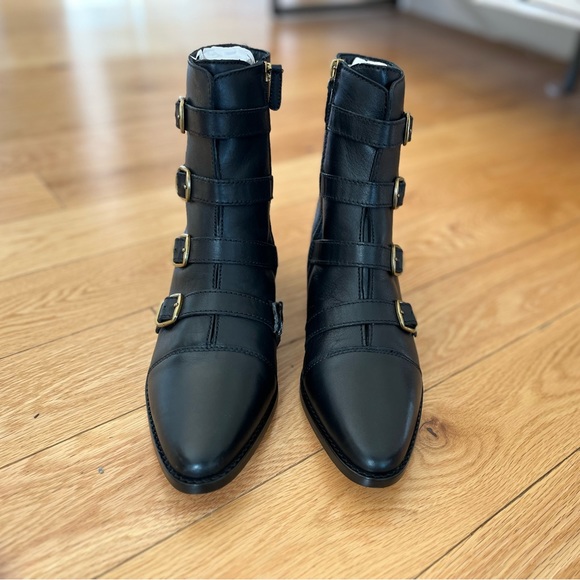 NWT J. Crew Multi Buckle Leather Short Boots - Picture 5 of 6